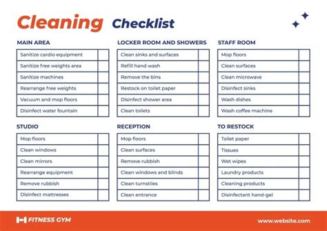 Edit Online This Hand Drawn Fitness Gym Cleaning Checklist Layout For Free