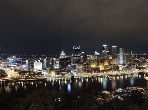 Pittsburgh Skyline At Night From Mount Washington 2 Photograph By