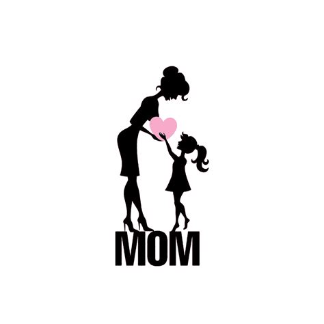 Mothers Day Daughter Illustration Mom And Daughtersilhouette Figures