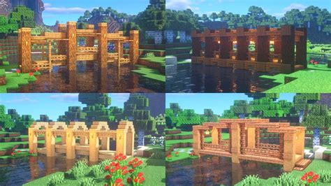 Minecraft 4 Simple Bridges Easy To Build Tutorial Youtube