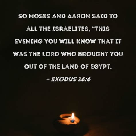 Exodus 166 So Moses And Aaron Said To All The Israelites This