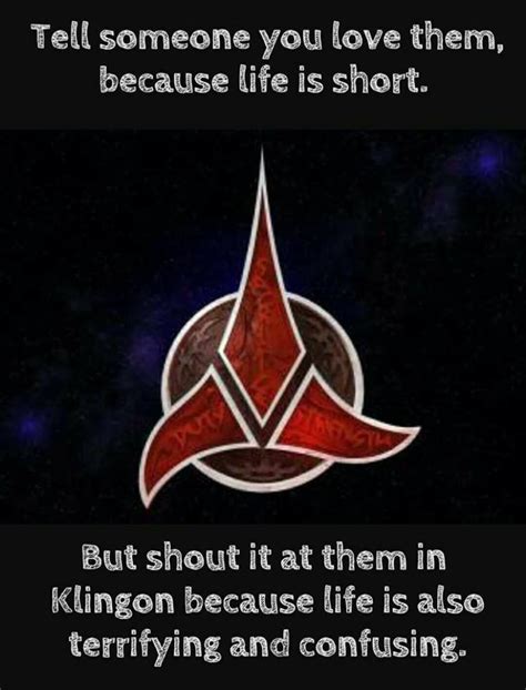 Klingon A Love Language Klingon Star Trek Tv Klingon Language