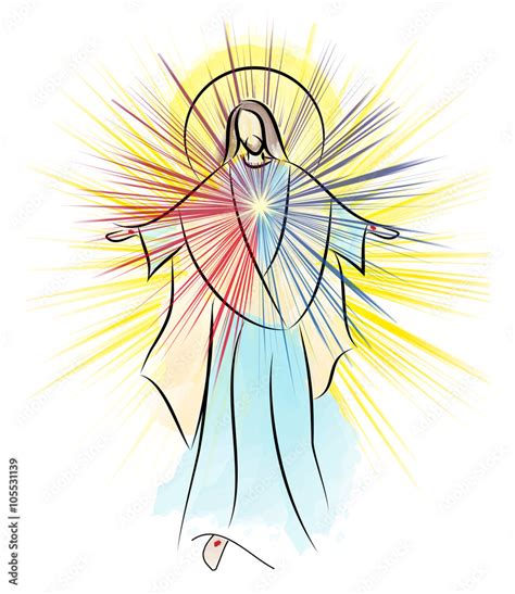 Risen Lord Jesus Christ Easter Vector Illustration Stock Illustration