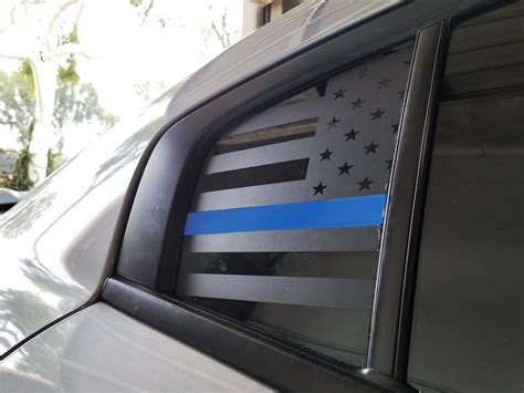 Thin Blue Line American Flag Quarter Window Decal 15 18 Charger