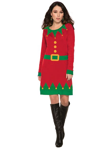Ugly Elf Christmas Sweater Dress