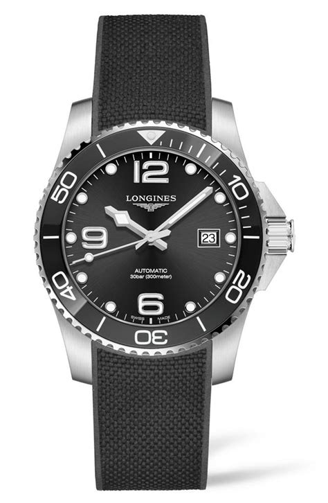 Longines Hydroconquest Automatic Rubber Strap Watch 41mm Nordstrom
