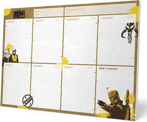 Grupo Erik The Book Of Boba Fett Weekly Planner A4 Star Wars Calendar