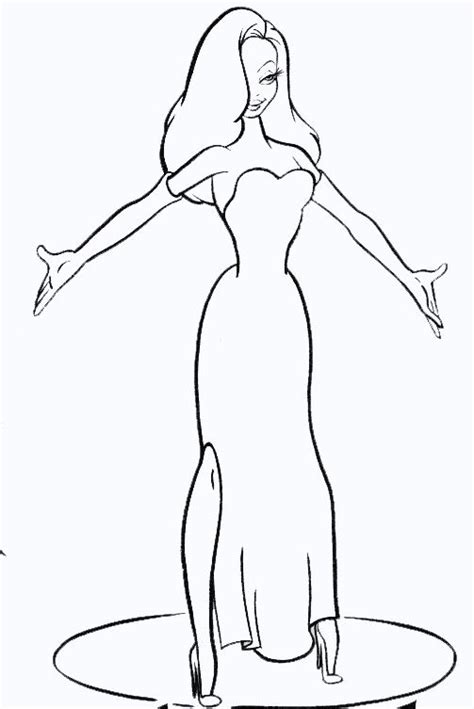 Jessica Rabbit Cartoon Drawing Sketch Coloring Page