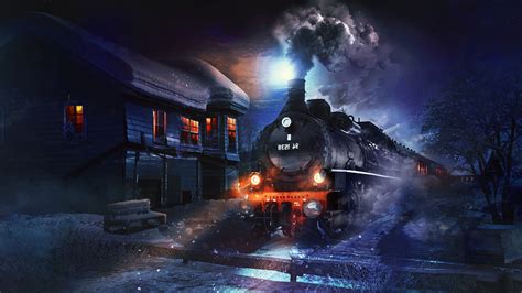 Posted by hd wallpaper on 11/12/2017 if you don't find the exact resolution you are looking for, then go for original or higher resolution which may fits perfect to. fantasy Art, Artwork, Digital Art, Steam Locomotive, Train, House, Winter, Snow, Night, Lights ...