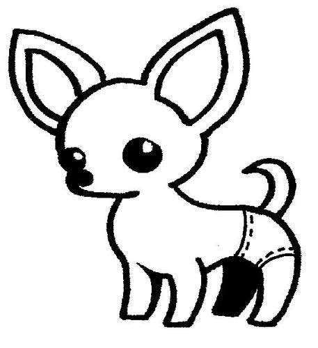 Chihuahua Lindo Carácter Lineal Kawaii — Archivo Imágenes Vectoriales