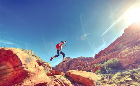 Man Person Jumping Desert Hd City Wallpapers Places