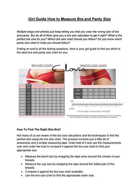 If there's one piece of clothing you own that really fits correctly, it should be a bra. How To Measure Bra & Panty Size by Clovia - Issuu