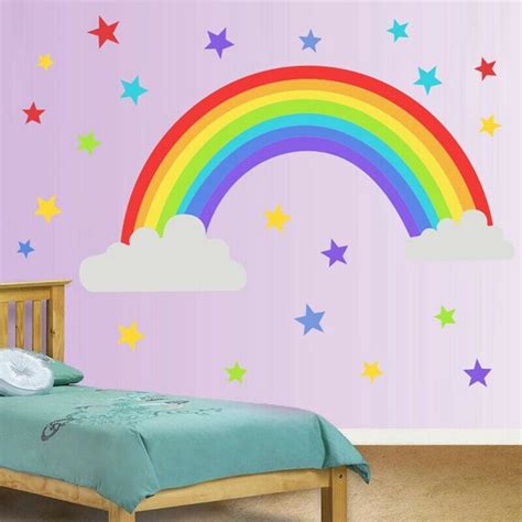 Akoada Colorful Rainbow Wall Sticker Kids Room Vinyl Decal Removable