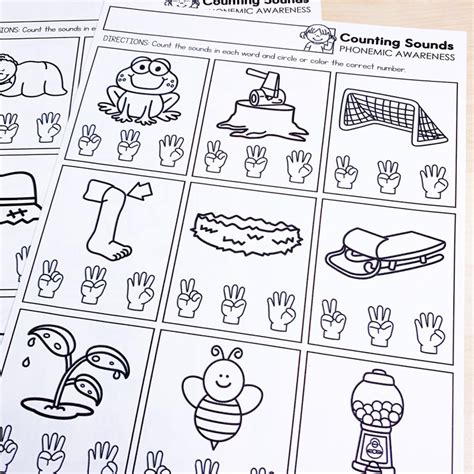 Counting Sounds In Words Worksheets Phonemic Awareness Phonemes