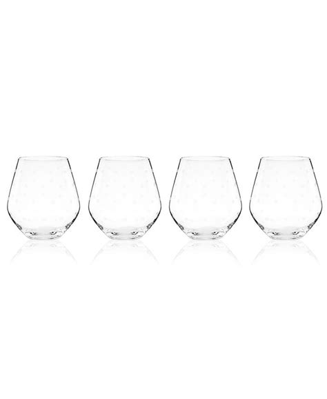 Kate Spade New York Set Of 4 Larabee Dot Stemless Red Wine Glasses And Reviews Glassware