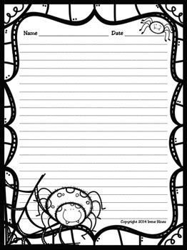 Graphic organizer for writing a sentence. ️Writing ~ Halloween Write This Way ~ Decorative Printable Lined October Paper