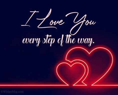 Two Heart Shaped Neon Lights With The Words I Love You Every Step Of