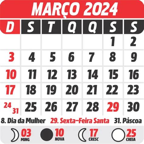 Calendário 2024 Março Imagem Legal