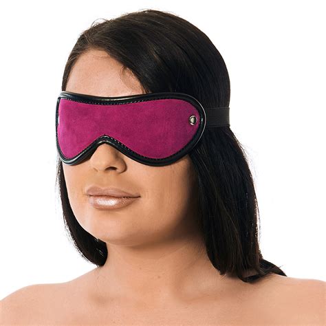 Padded Electric Pink Leather Blindfold