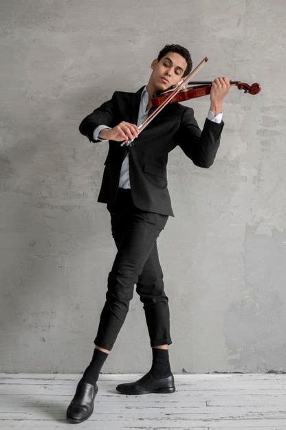 Download Front View Of Male Musician Playing Violin For Free Male