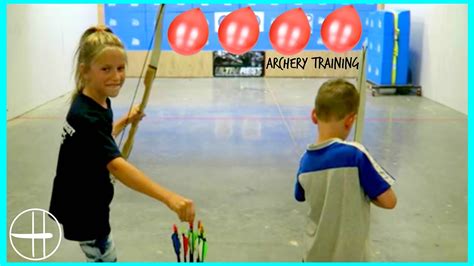 Balloon Popping War W Bows Arrows Who Wins Archery Training Kids