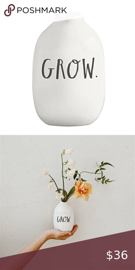 Nwt Rae Dunn Flower Vase In Stem Print In 2021 Flower Vases Print