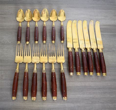Vintage Thai Bronze Flatware Setthai Bronze Spoons Forks Etsy