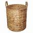 Round Woven Natural Basket With Braided Handles Medium 185  At Home