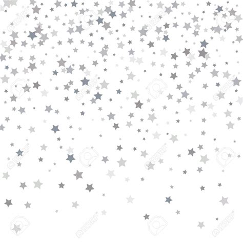 Shimmering Silver Stars On White Background