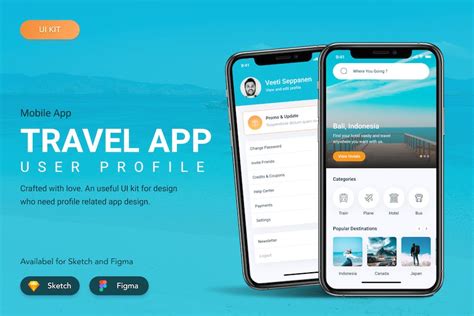 Travel App User Interface Figma Sketch Design Template Place