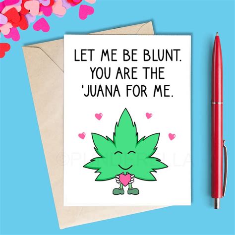 Weed Card Weed Valentine Funny Weed Card Anniversary Romantic Etsy