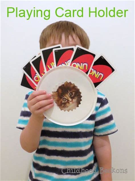 A prototype and a final product. Childhood Beckons: Playing Card Holder for Kids