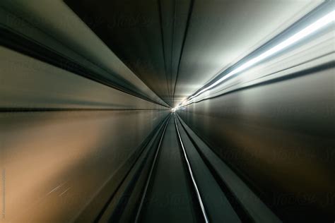 Subway Travelling Through Tunnel By Stocksy Contributor Jeff