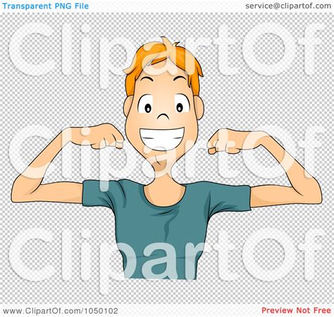 Royalty Free Rf Clip Art Illustration Of A Red Haired Boy Flexing His