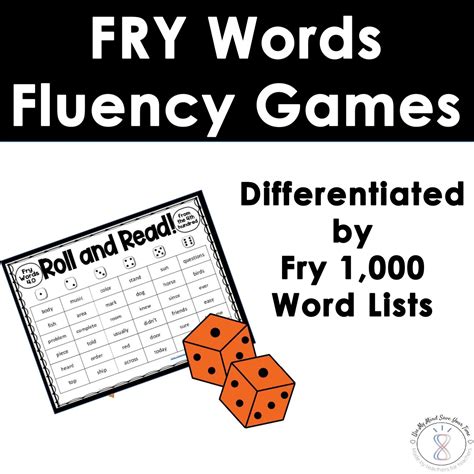 Fry 1000 Words Multisyllabic Word List Fluency Intervention Games