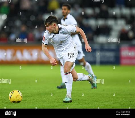Luke Cundle 18 Of Swansea City During The Emirates Fa Cup Third Round Replay Match Swansea City