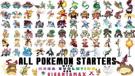 All 24 Starters Pok Mon Mega X Y Z Evolve Gen 1 To Gen 8 Youtube Gambaran