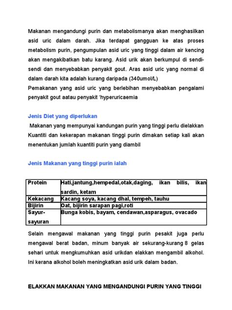 Bahkan dalam jumlah yang relatif rendah, antioksidan dapat membantu memperlambat atau menghentikan laju oksidasi yang disebabkan oleh radikal bebas. Makanan Pesakit Gout