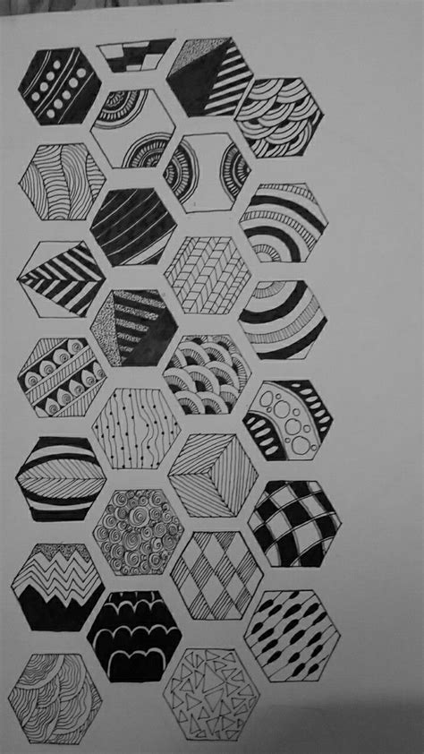 Hexagon Patterns Geometric Design Art Doodle Art Designs