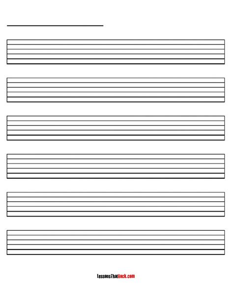 You're able to learn to draw notes. Blank Guitar Tab Sheet - PDF Format | e-database.org