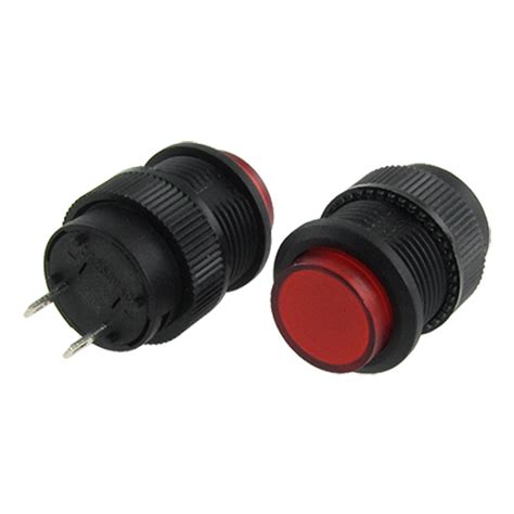 5 Pcs 2 Pin Spst Red Cap Off On No Spst Momentary Push Button Switch