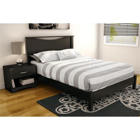 Flash furniture flashfurniture roxbury full size tufted upholstered platform bed in black fabric with pocket spring mattress. Step One Full Platform Bed & Headboard in Pure Black ...