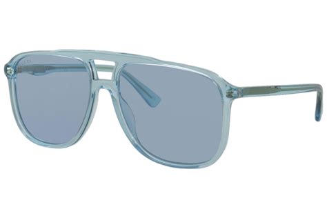 gucci gg0262s 003 sunglasses men s light blue light blue lenses pilot 58mm