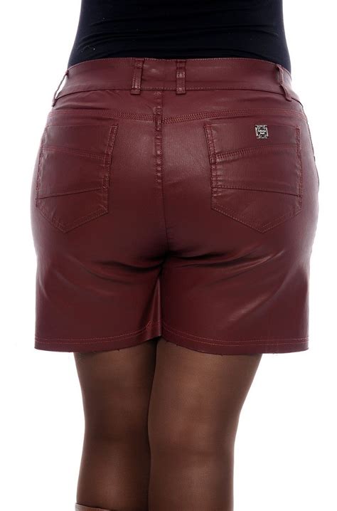 Shorts Couro Sint Tico Plus Size Inverno R Em Mercado Livre