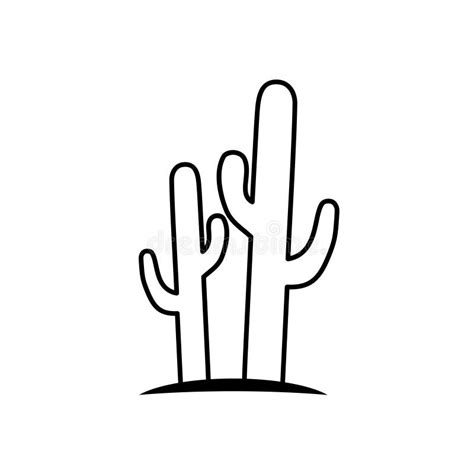 Saguaro Cactus Black White Silhouette Stock Illustrations 207 Saguaro