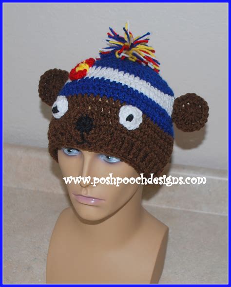 Posh Pooch Designs Dog Clothes Bear Colorado Beanie Hat Crochet Pattern Posh Pooch Designs