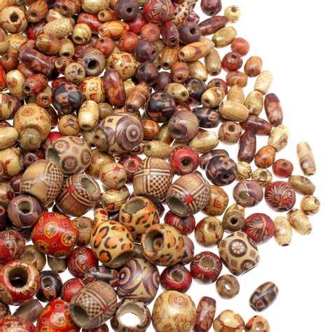 500 Wood Beads for Jewelry Making Adults, Craft Jewelry Wood Beads for Bracelet & Necklace ...