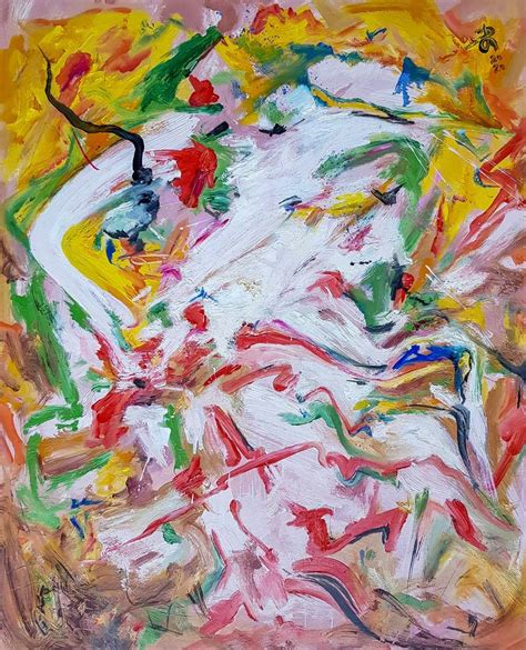 Abstract Expressionism Painting In The Style Of Willem De Kooning By