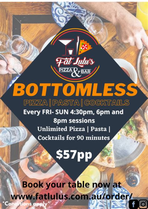 bottomless pizza pasta cocktails fat lulu s pizza and bar