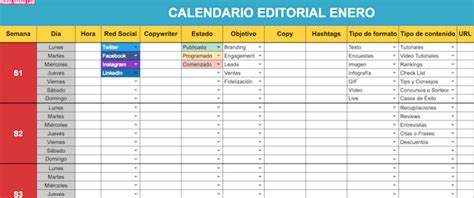 Cómo Crear Un Calendario Editorial En Redes Sociales Plantilla